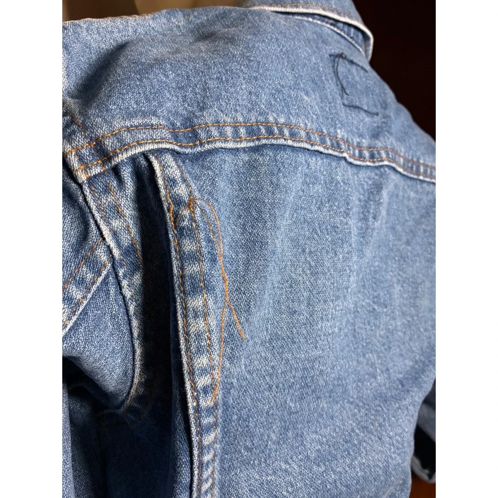 Saddle King Denim Trucker Jacket Youth M Blue Good Western Key Vintage Style